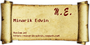Minarik Edvin névjegykártya